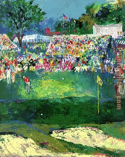 Bethpage Black Course 2002 u.s. Open painting - Leroy Neiman Bethpage Black Course 2002 u.s. Open art painting